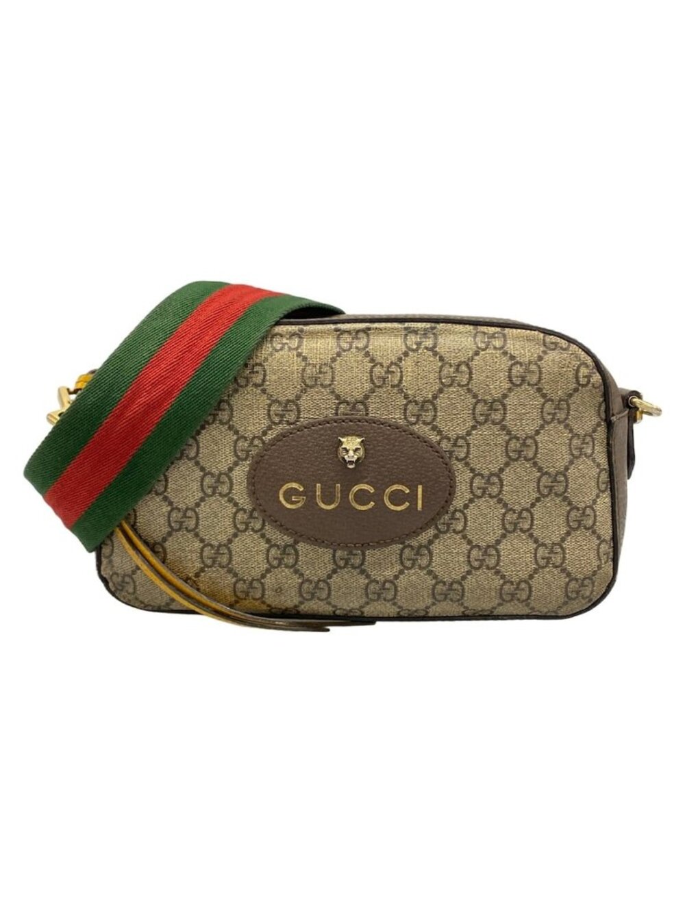 Gucci Shoulder Bag Ophidia GG Dark Brown Beige Multi Leather